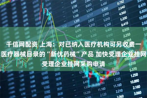 千信网配资 上海：对已纳入医疗机构可另收费一次性使用医疗器械目录的“新优药械”产品 加快受理企业挂网采购申请